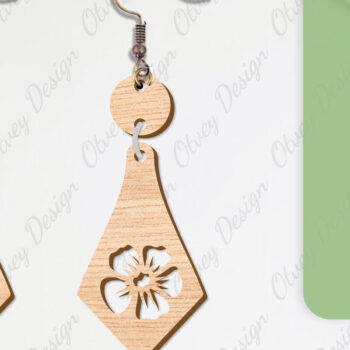 Intra απο ξύλο plywood 3mm-4mm πάχος - Σκουλαρίκια Λουλούδια Κόψιμο με Λέιζερ ΔΕΜΑ Δίασταση 3x3 cm INTRAFABR-104540584 - Image 4