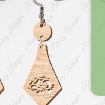 Intra απο ξύλο plywood 3mm-4mm πάχος - Σκουλαρίκια Λουλούδια Κόψιμο με Λέιζερ ΔΕΜΑ Δίασταση 3x3 cm INTRAFABR-104540584 - Image 5