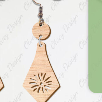 Intra απο ξύλο plywood 3mm-4mm πάχος - Σκουλαρίκια Λουλούδια Κόψιμο με Λέιζερ ΔΕΜΑ Δίασταση 3x3 cm INTRAFABR-104540584 - Image 7