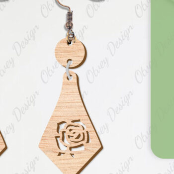 Intra απο ξύλο plywood 3mm-4mm πάχος - Σκουλαρίκια Λουλούδια Κόψιμο με Λέιζερ ΔΕΜΑ Δίασταση 3x3 cm INTRAFABR-104540584 - Image 8