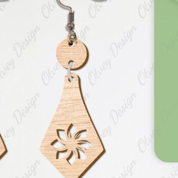 Intra απο ξύλο plywood 3mm-4mm πάχος - Σκουλαρίκια Λουλούδια Κόψιμο με Λέιζερ ΔΕΜΑ Δίασταση 3x3 cm INTRAFABR-104540584 - Image 10