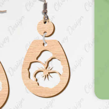 Intra απο ξύλο plywood 3mm-4mm πάχος - Σκουλαρίκια Λουλούδια Κόψιμο με Λέιζερ ΔΕΜΑ Δίασταση 3x3 cm INTRAFABR-104540589 - Image 2