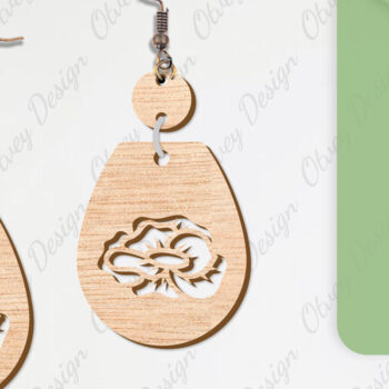 Intra απο ξύλο plywood 3mm-4mm πάχος - Σκουλαρίκια Λουλούδια Κόψιμο με Λέιζερ ΔΕΜΑ Δίασταση 3x3 cm INTRAFABR-104540589 - Image 5