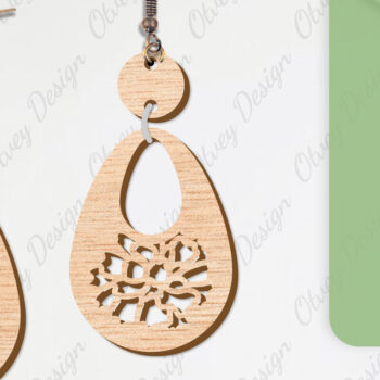 Intra απο ξύλο plywood 3mm-4mm πάχος - Σκουλαρίκια Λουλούδια Κόψιμο με Λέιζερ ΔΕΜΑ Δίασταση 3x3 cm INTRAFABR-104540608 - Image 3