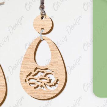 Intra απο ξύλο plywood 3mm-4mm πάχος - Σκουλαρίκια Λουλούδια Κόψιμο με Λέιζερ ΔΕΜΑ Δίασταση 3x3 cm INTRAFABR-104540608 - Image 5