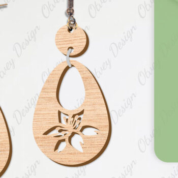 Intra απο ξύλο plywood 3mm-4mm πάχος - Σκουλαρίκια Λουλούδια Κόψιμο με Λέιζερ ΔΕΜΑ Δίασταση 3x3 cm INTRAFABR-104540608 - Image 6