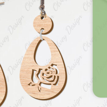 Intra απο ξύλο plywood 3mm-4mm πάχος - Σκουλαρίκια Λουλούδια Κόψιμο με Λέιζερ ΔΕΜΑ Δίασταση 3x3 cm INTRAFABR-104540608 - Image 8