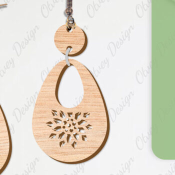 Intra απο ξύλο plywood 3mm-4mm πάχος - Σκουλαρίκια Λουλούδια Κόψιμο με Λέιζερ ΔΕΜΑ Δίασταση 3x3 cm INTRAFABR-104540608 - Image 9