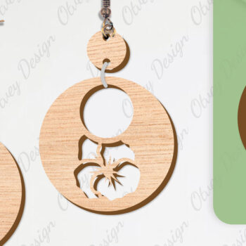 Intra απο ξύλο plywood 3mm-4mm πάχος - Σκουλαρίκια Λουλούδια Κόψιμο με Λέιζερ ΔΕΜΑ Δίασταση 3x3 cm INTRAFABR-104540613 - Image 2