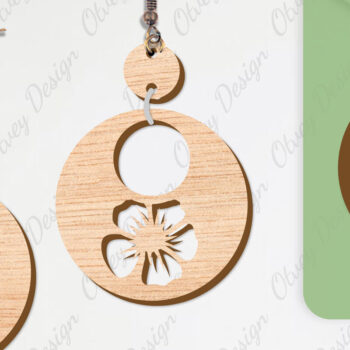 Intra απο ξύλο plywood 3mm-4mm πάχος - Σκουλαρίκια Λουλούδια Κόψιμο με Λέιζερ ΔΕΜΑ Δίασταση 3x3 cm INTRAFABR-104540613 - Image 4