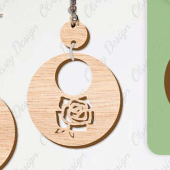 Intra απο ξύλο plywood 3mm-4mm πάχος - Σκουλαρίκια Λουλούδια Κόψιμο με Λέιζερ ΔΕΜΑ Δίασταση 3x3 cm INTRAFABR-104540613 - Image 8