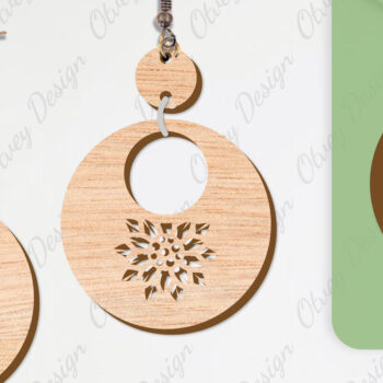 Intra απο ξύλο plywood 3mm-4mm πάχος - Σκουλαρίκια Λουλούδια Κόψιμο με Λέιζερ ΔΕΜΑ Δίασταση 3x3 cm INTRAFABR-104540613 - Image 9