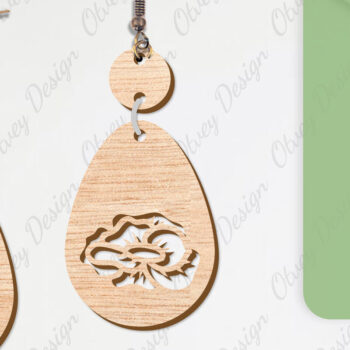 Intra απο ξύλο plywood 3mm-4mm πάχος - Σκουλαρίκια Λουλούδια Κόψιμο με Λέιζερ ΔΕΜΑ Δίασταση 3x3 cm INTRAFABR-104540620 - Image 5