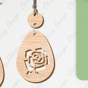 Intra απο ξύλο plywood 3mm-4mm πάχος - Σκουλαρίκια Λουλούδια Κόψιμο με Λέιζερ ΔΕΜΑ Δίασταση 3x3 cm INTRAFABR-104540620 - Image 8