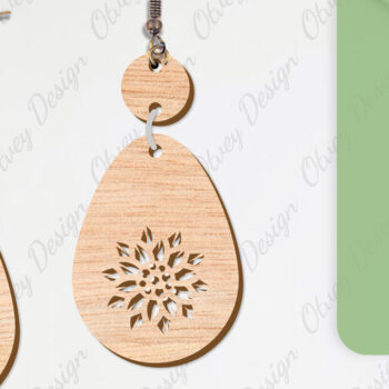 Intra απο ξύλο plywood 3mm-4mm πάχος - Σκουλαρίκια Λουλούδια Κόψιμο με Λέιζερ ΔΕΜΑ Δίασταση 3x3 cm INTRAFABR-104540620 - Image 9