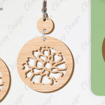 Intra απο ξύλο plywood 3mm-4mm πάχος - Σκουλαρίκια Λουλούδια Κόψιμο με Λέιζερ ΔΕΜΑ Δίασταση 3x3 cm INTRAFABR-104540627 - Image 3