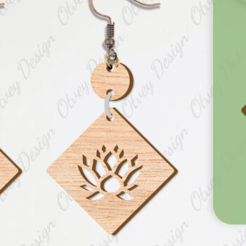 Intra απο ξύλο plywood 3mm-4mm πάχος - Σκουλαρίκια Λουλούδια Κόψιμο με Λέιζερ ΔΕΜΑ Δίασταση 3x3 cm INTRAFABR-104540633 - Image 2