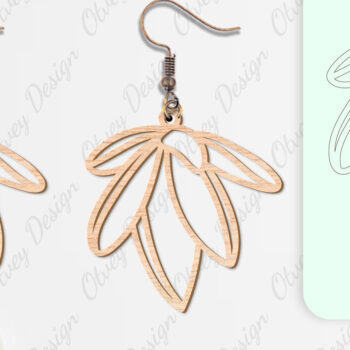 Intra απο ξύλο plywood 3mm-4mm πάχος - Σκουλαρίκια Λουλούδια Κόψιμο με Λέιζερ ΔΕΜΑ Δίασταση 3x3 cm INTRAFABR-104107690 - Image 4