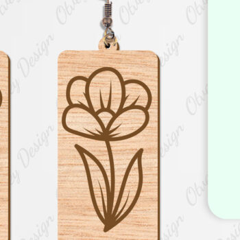 Intra απο ξύλο plywood 3mm-4mm πάχος - Σκουλαρίκια Λουλούδια Κόψιμο με Λέιζερ ΔΕΜΑ Δίασταση 3x3 cm INTRAFABR-104107762 - Image 5