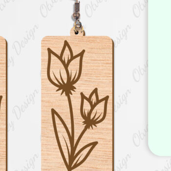 Intra απο ξύλο plywood 3mm-4mm πάχος - Σκουλαρίκια Λουλούδια Κόψιμο με Λέιζερ ΔΕΜΑ Δίασταση 3x3 cm INTRAFABR-104107762 - Image 6