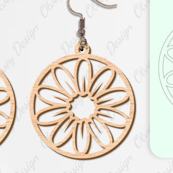 Intra απο ξύλο plywood 3mm-4mm πάχος - Σκουλαρίκια Λουλούδια Κόψιμο με Λέιζερ ΔΕΜΑ Δίασταση 3x3 cm INTRAFABR-104107791 - Image 3