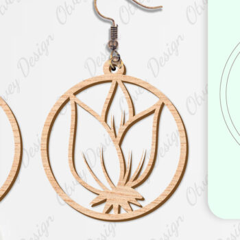 Intra απο ξύλο plywood 3mm-4mm πάχος - Σκουλαρίκια Λουλούδια Κόψιμο με Λέιζερ ΔΕΜΑ Δίασταση 3x3 cm INTRAFABR-104107791 - Image 6