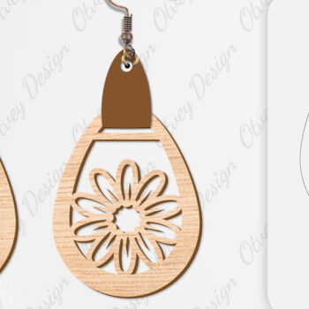 Intra απο ξύλο plywood 3mm-4mm πάχος - Σκουλαρίκια Λουλούδια Κόψιμο με Λέιζερ ΔΕΜΑ Δίασταση 3x3 cm INTRAFABR-104107841 - Image 3