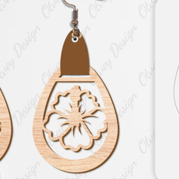 Intra απο ξύλο plywood 3mm-4mm πάχος - Σκουλαρίκια Λουλούδια Κόψιμο με Λέιζερ ΔΕΜΑ Δίασταση 3x3 cm INTRAFABR-104107841 - Image 4