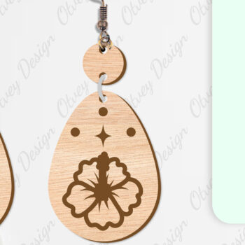 Intra απο ξύλο plywood 3mm-4mm πάχος - Σκουλαρίκια Λουλούδια Κόψιμο με Λέιζερ ΔΕΜΑ Δίασταση 3x3 cm INTRAFABR-104107916 - Image 4