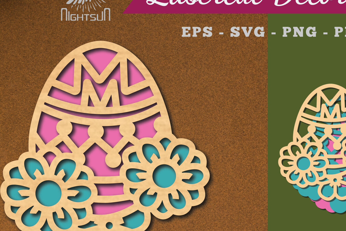 Intra απο ξύλο plywood 3mm-4mm πάχος - Διακόσμηση με κομμένα λέιζερ αυγών λουλουδιών 2 Δίασταση 20x20 cm INTRAFABR-115872145