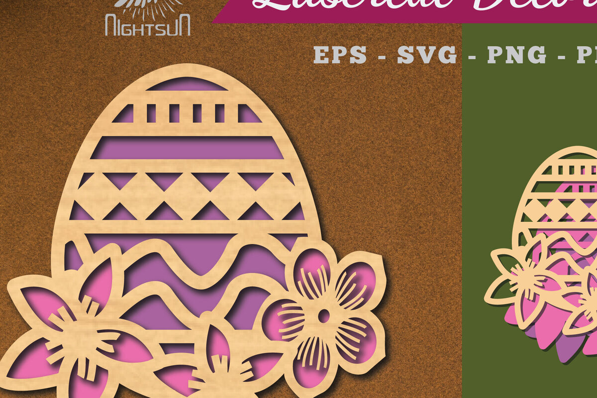 Intra απο ξύλο plywood 3mm-4mm πάχος - Διακόσμηση με κομμένα λέιζερ αυγών λουλουδιών 4 Δίασταση 20x20 cm INTRAFABR-115872191