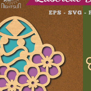 Intra απο ξύλο plywood 3mm-4mm πάχος - Διακόσμηση με κομμένα λέιζερ αυγών λουλουδιών 5 Δίασταση 20x20 cm INTRAFABR-115872216