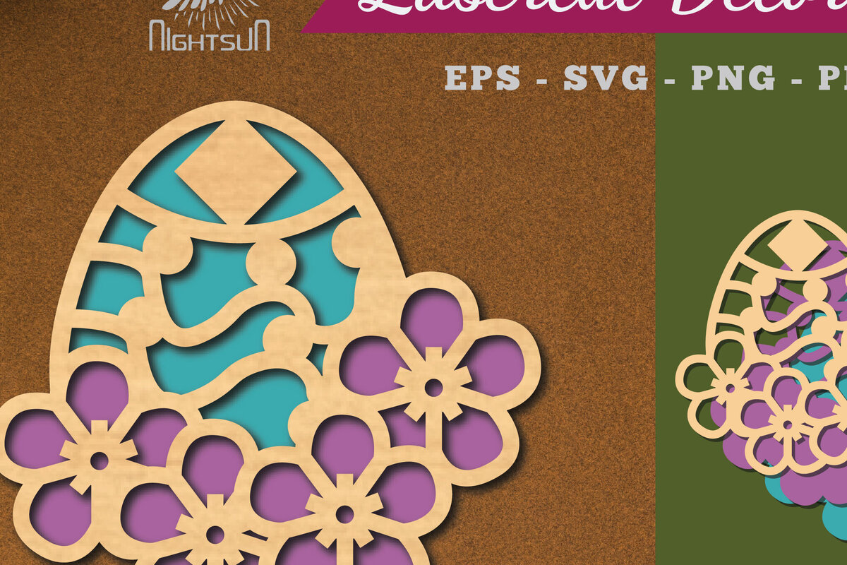 Intra απο ξύλο plywood 3mm-4mm πάχος - Διακόσμηση με κομμένα λέιζερ αυγών λουλουδιών 5 Δίασταση 20x20 cm INTRAFABR-115872216