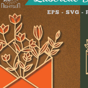 Intra απο ξύλο plywood 3mm-4mm πάχος - Διακόσμηση με κομμένο λέιζερ φακέλων λουλουδιών 2 Δίασταση 20x20 cm INTRAFABR-113390816 - Image 1