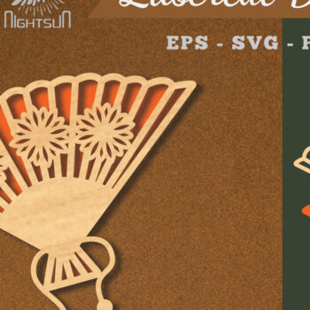 Intra απο ξύλο plywood 3mm-4mm πάχος - Διακόσμηση με κομμένο λέιζερ με ανεμιστήρα χεριών λουλουδιών 4 Δίασταση 20x20 cm INTRAFABR-113391102 - Image 1