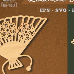 Intra απο ξύλο plywood 3mm-4mm πάχος - Διακόσμηση με κομμένο λέιζερ με ανεμιστήρα χεριών λουλουδιών 6 Δίασταση 20x20 cm INTRAFABR-113391152