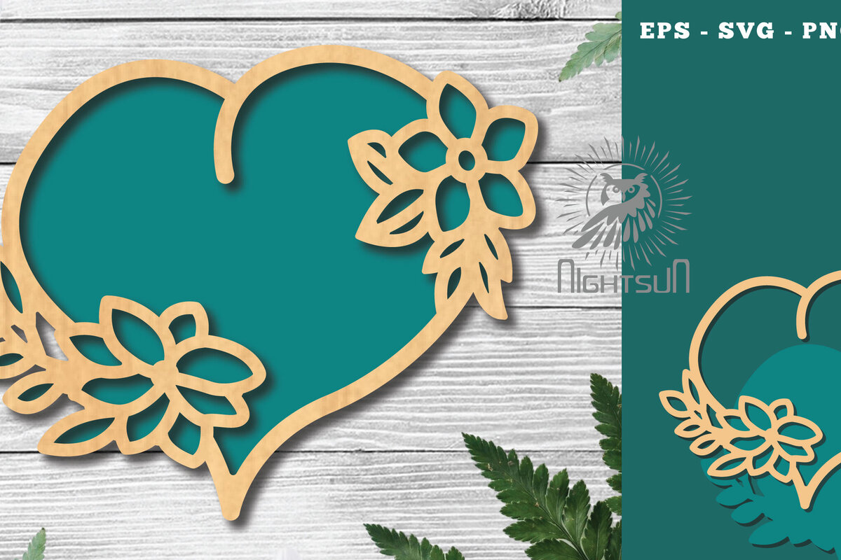 Intra απο ξύλο plywood 3mm-4mm πάχος - Διακόσμηση με κομμένα λέιζερ καρδιών λουλουδιών 3 Δίασταση 20x20 cm INTRAFABR-122852627