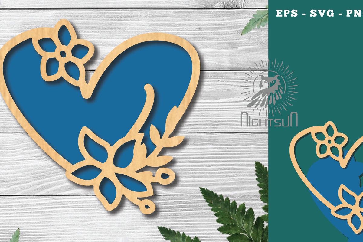 Intra απο ξύλο plywood 3mm-4mm πάχος - Διακόσμηση με κομμένα λέιζερ καρδιών λουλουδιών 6 Δίασταση 20x20 cm INTRAFABR-122852717