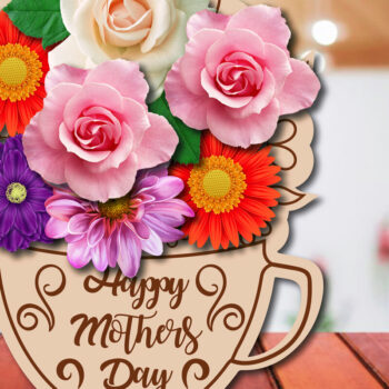 Intra απο ξύλο plywood 3mm-4mm πάχος - Πακέτο λουλουδιών για τη γιορτή της μητέρας Δίασταση 20x20 cm INTRAFABR-69219959 - Image 2