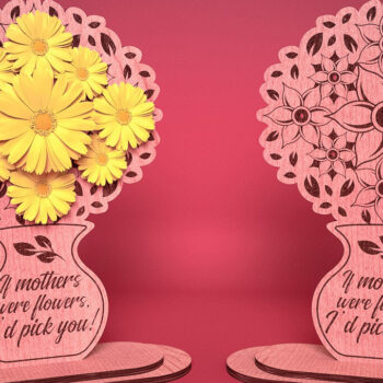 Intra απο ξύλο plywood 3mm-4mm πάχος - Flowers Holder για τη γιορτή της μητέρας Δίασταση 30x20 cm INTRAFABR-67625112 - Image 1