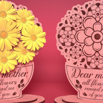 Intra απο ξύλο plywood 3mm-4mm πάχος - Flowers Holder για τη γιορτή της μητέρας Δίασταση 30x20 cm INTRAFABR-67625151 - Image 1