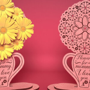 Intra απο ξύλο plywood 3mm-4mm πάχος - Flowers Holder για τη γιορτή της μητέρας  Δίασταση 30x20 cm INTRAFABR-67625201