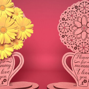 Intra απο ξύλο plywood 3mm-4mm πάχος - Flowers Holder για τη γιορτή της μητέρας Δίασταση 30x20 cm INTRAFABR-67625201 - Image 1