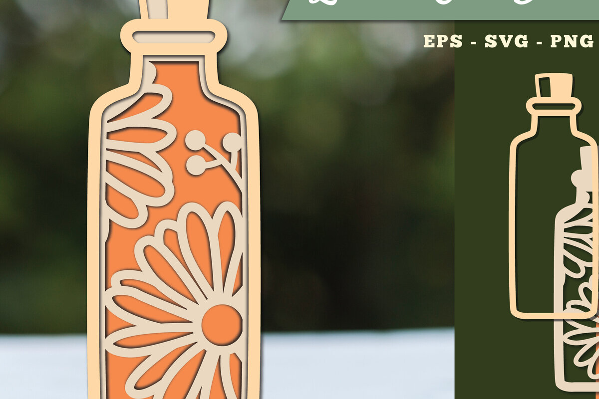 Intra απο ξύλο plywood 3mm-4mm πάχος - Λουλούδια σε μπουκάλι 3D Lasercut  2 Δίασταση 20x20 cm INTRAFABR-111526587