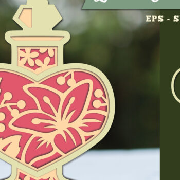 Intra απο ξύλο plywood 3mm-4mm πάχος - Λουλούδια σε μπουκάλι 3D Lasercut 3 Δίασταση 20x20 cm INTRAFABR-111526599 - Image 1