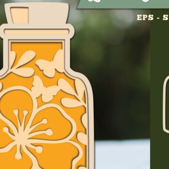 Intra απο ξύλο plywood 3mm-4mm πάχος - Λουλούδια σε μπουκάλι 3D Lasercut 8 Δίασταση 20x20 cm INTRAFABR-111526705 - Image 1