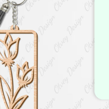 Intra απο ξύλο plywood 3mm-4mm πάχος - Μπρελόκ Λουλούδια Κόψιμο με Λέιζερ Δίασταση 4x4 cm INTRAFABR-104123558 - Image 5