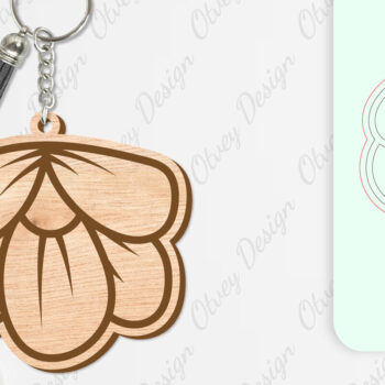 Intra απο ξύλο plywood 3mm-4mm πάχος - Μπρελόκ Λουλούδια Κόψιμο με Λέιζερ Δίασταση 4x4 cm INTRAFABR-104123490 - Image 4