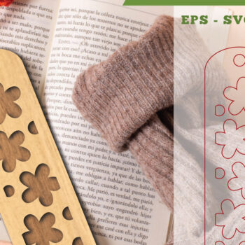 Intra απο ξύλο plywood 3mm-4mm πάχος - Λουλούδια σελιδοδείκτης κοπής με λέιζερ 14 Δίασταση 5x20 cm INTRAFABR-113108218 - Image 1