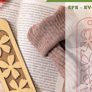 Intra απο ξύλο plywood 3mm-4mm πάχος - Σελιδοδείκτης κοπής λουλουδιών με λέιζερ 7 Δίασταση 5x20 cm INTRAFABR-113108046 - Image 1